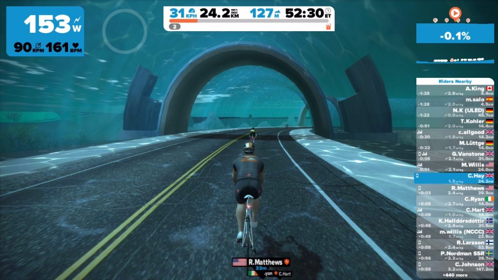 Zwift's underwater section